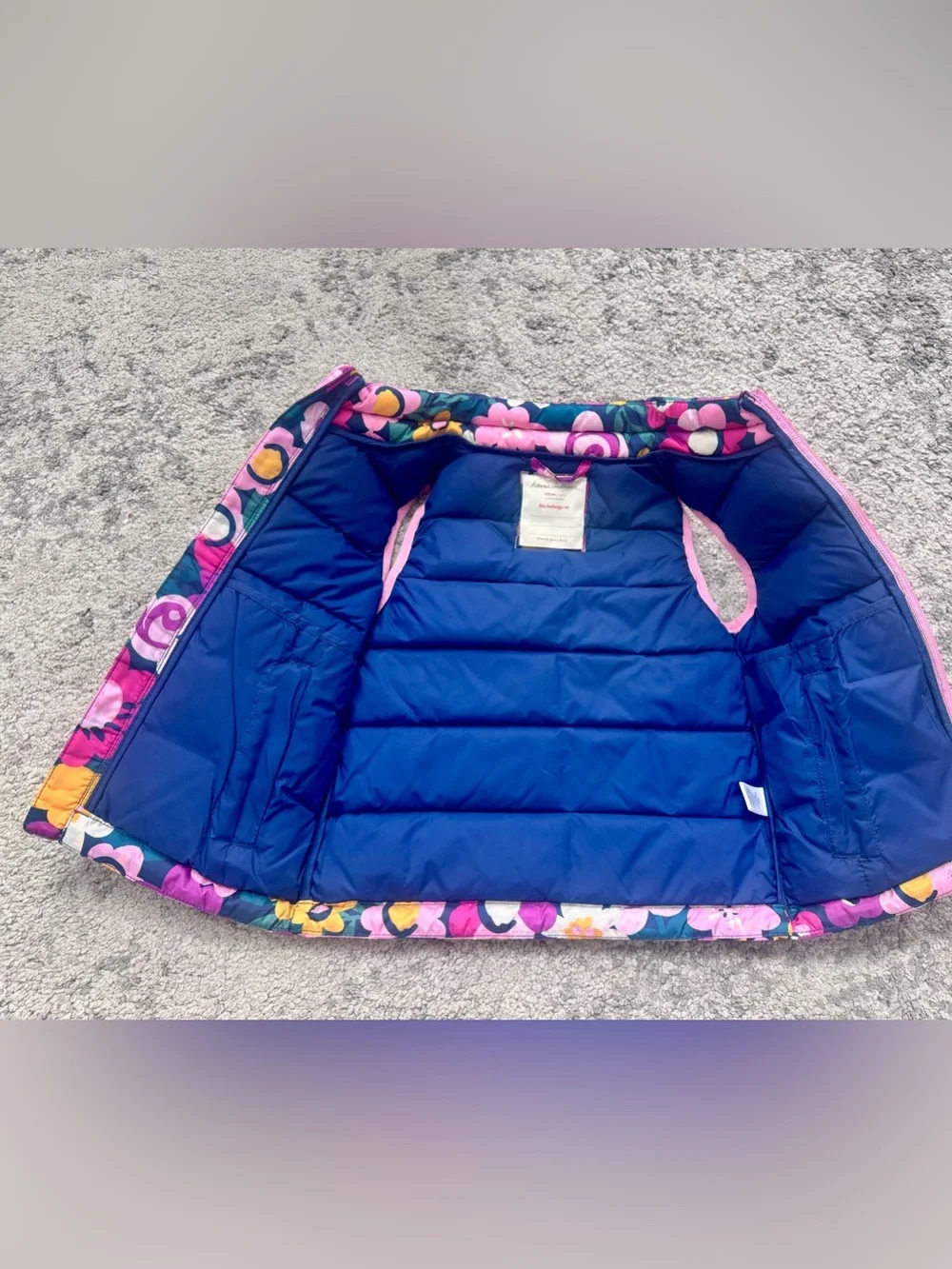 Hanna Andersson Floral Puffer Vest Girls Size 5 / 110